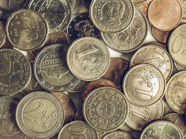 Euro-Oldtimer-Münzen — Stockfoto