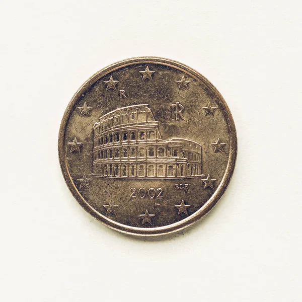 老式的意大利 5 美分的硬币 — 图库照片