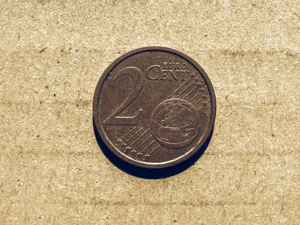 Вінтажні монети євроцента — стокове фото