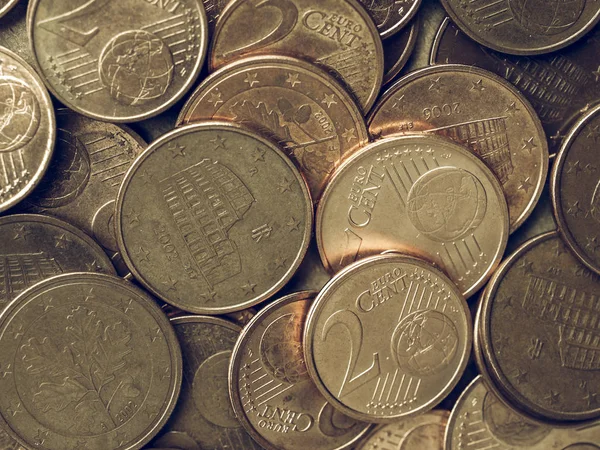 Vintage Euro coins background — Stock Photo, Image