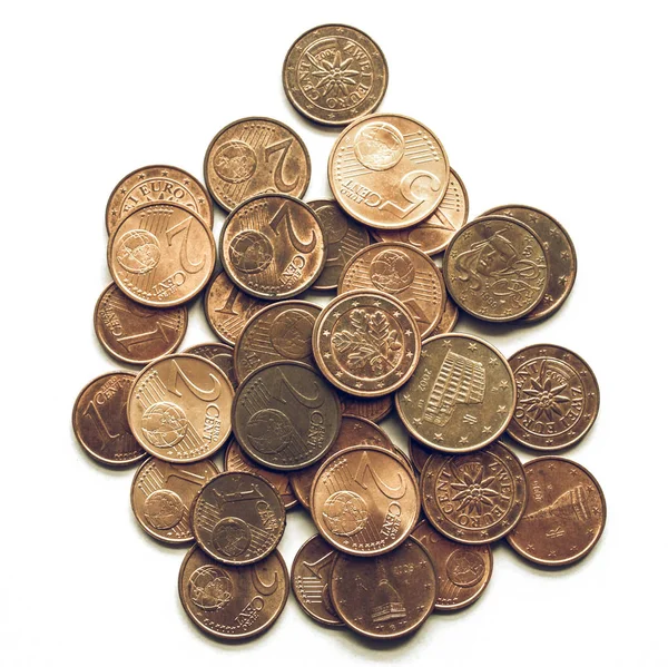 Vintage Euro coins — Stock Photo, Image