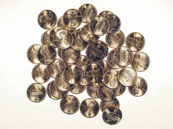 Pièces en dollars Vintage 1 cent penny de blé cent — Photo