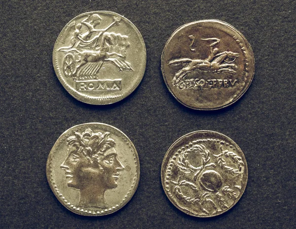 Vintage római érmék — Stock Fotó
