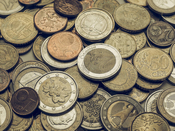 Vintage Euro coins