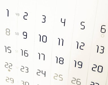 Vintage görünümlü takvim sayfa seçici odak ile