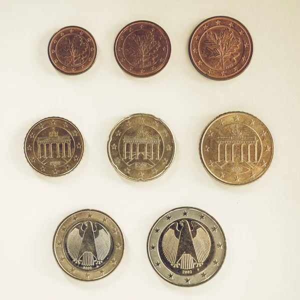 빈티지 유로 동전 시리즈 — 스톡 사진
