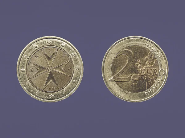 Moneda vintage euro de Malta — Foto de Stock