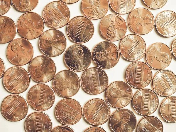 Pièces en Dollar Vintage 1 cent — Photo