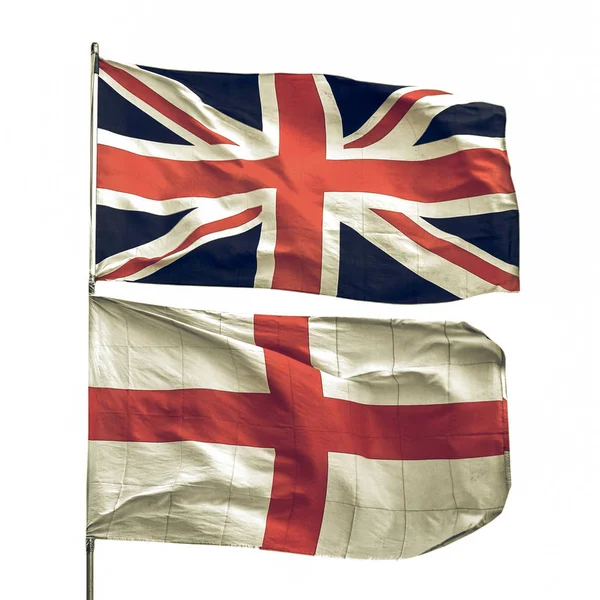 Vintage regardant drapeau britannique — Photo