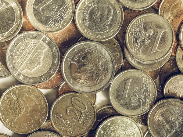 Vintage Euro coins — Stock Photo, Image