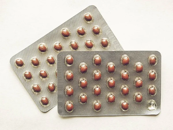 Medizinische Tabletten im Vintage-Look — Stockfoto