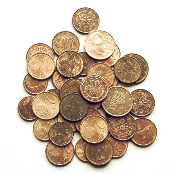 Vintage Euro coins — Stok fotoğraf