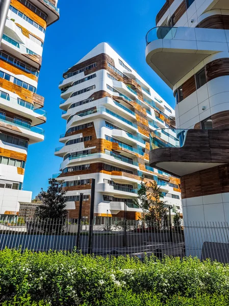 Complexo Residencial CityLife Milano por Zaha Hadid em Milão (HDR ) — Fotografia de Stock