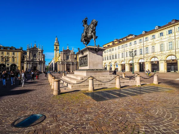 Piazza San Carlo в Туріні (Hdr) — стокове фото