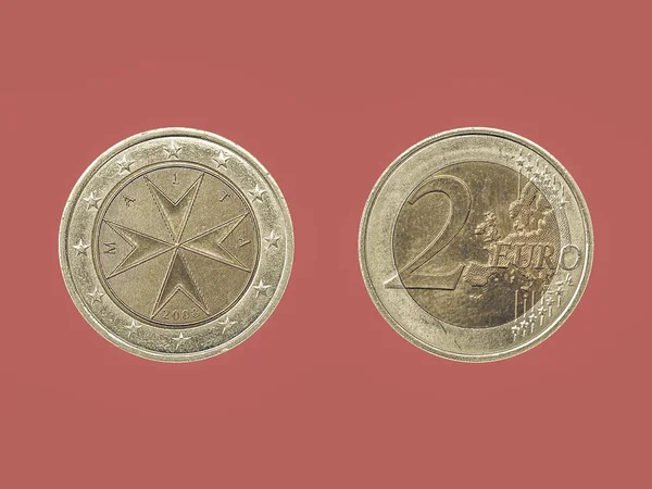 Moneda vintage euro de Malta —  Fotos de Stock