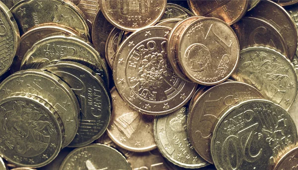Фон старинных монет евро — стоковое фото