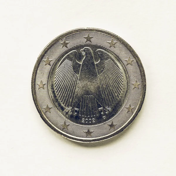 Vintage German 1 Euro coin — Stock Photo, Image