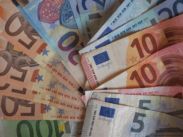 Евро (EUR) банкноты и монеты, Европейский Союз (ЕС) ) — стоковое фото