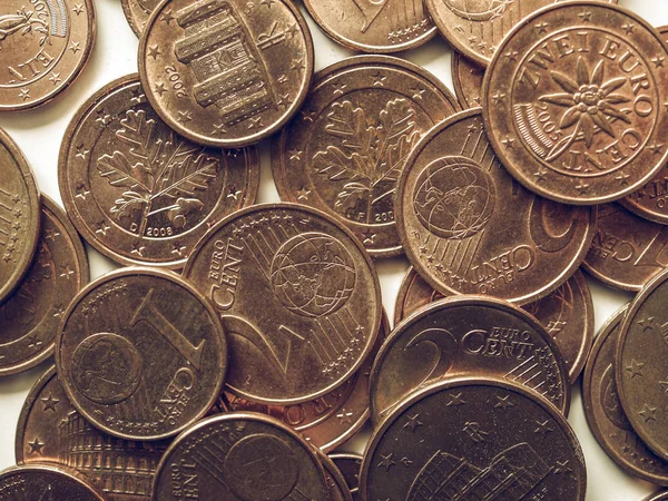 Monedas de euro vintage —  Fotos de Stock
