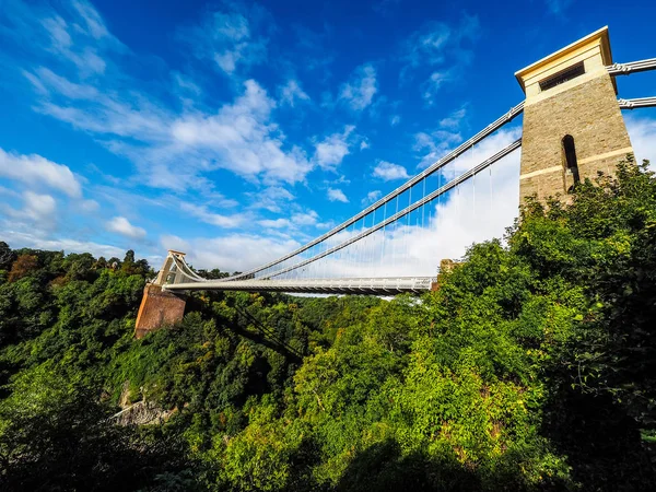 HDR Clifton Suspension Bridge v Bristolu — Stock fotografie