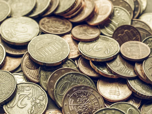 Fundo de moedas de euro vintage — Fotografia de Stock