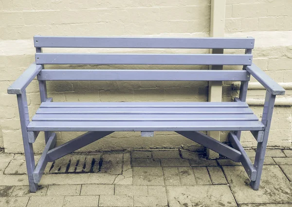 Vintage looking Blue bench — Stock Photo, Image