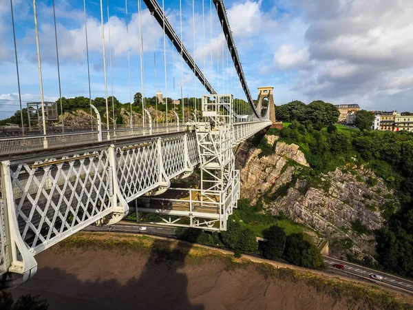 Ponte de suspensão HDR Clifton em Bristol — Fotografia de Stock