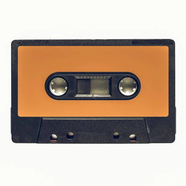 Vintage looking Tape cassette orange label — Stock Photo, Image