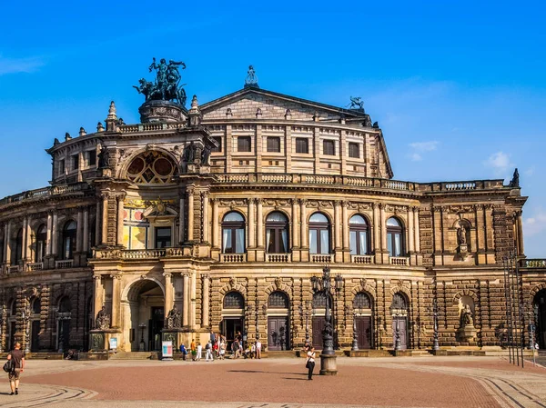 德累斯顿 Semperoper (Hdr) — 图库照片