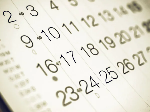 Calendario dall'aspetto vintage — Foto Stock