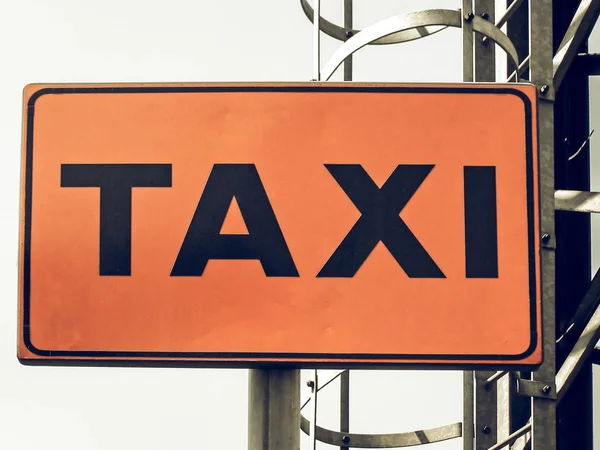 Vintage ser Taxi tecken — Stockfoto