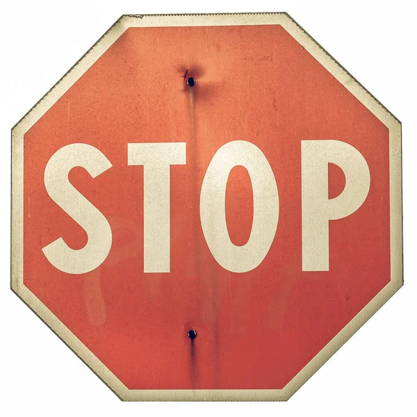 Vintage olhando Stop sinal — Fotografia de Stock