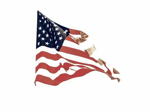 Vintage πρόσφατη Usa σημαία που επιπλέουν — Φωτογραφία Αρχείου