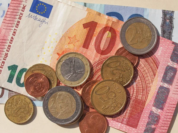 Billetes y monedas en euros, Unión Europea (UE) ) —  Fotos de Stock