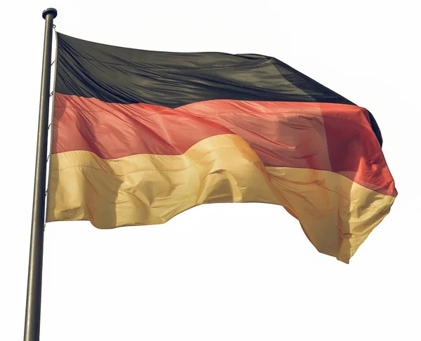 Vintage olhando bandeira Alemanha isolado — Fotografia de Stock