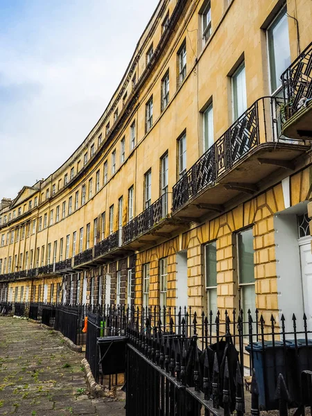 Crescent HDR Norfolk γραμμή terraced σπίτια στο λουτρό — Φωτογραφία Αρχείου