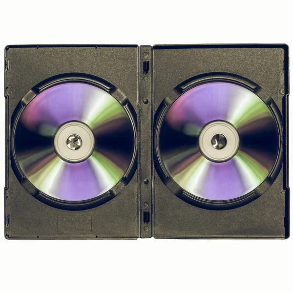 Vintage procurando CD ou DVD — Fotografia de Stock