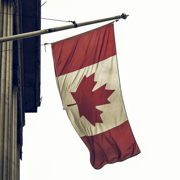 Vintage olhando bandeira do Canadá — Fotografia de Stock