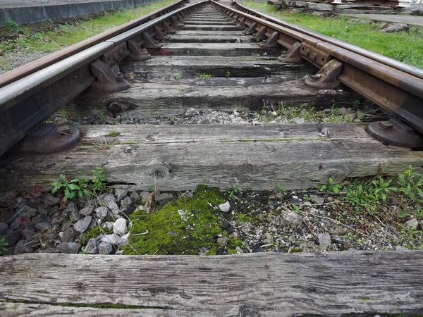 Detalle de vía ferroviaria — Foto de Stock