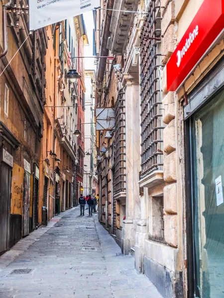 Via del Campo street tecken i Genua (Hdr) — Stockfoto