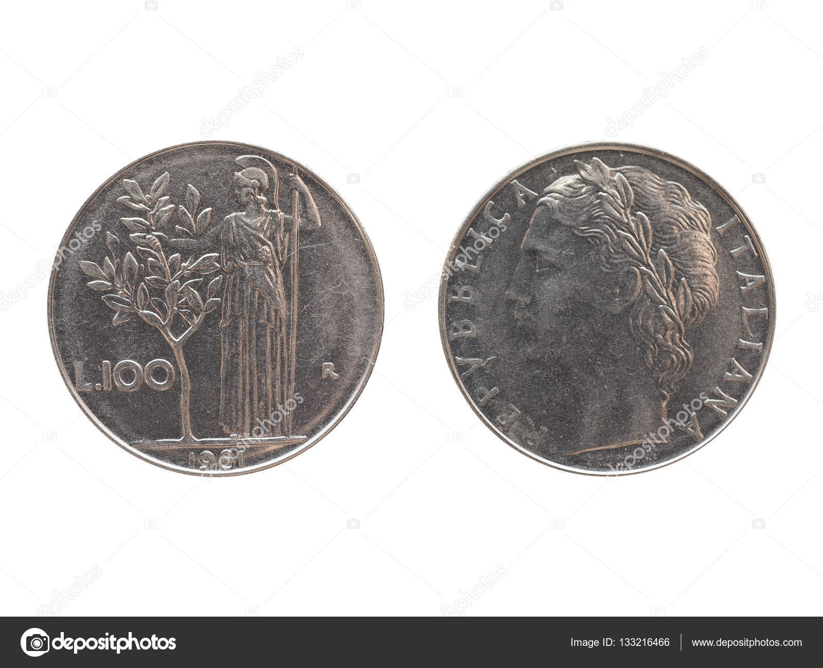 意大利里拉硬币分离白色——图库图片© claudiodivizia #133216466