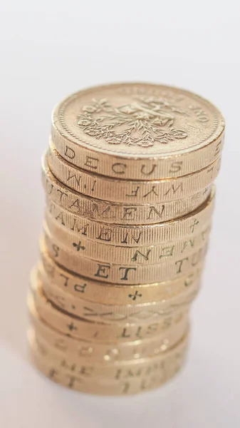 Pound coin pile — Stock Photo, Image