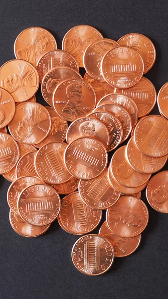 Pièces en dollars 1 cent penny de blé cent — Photo