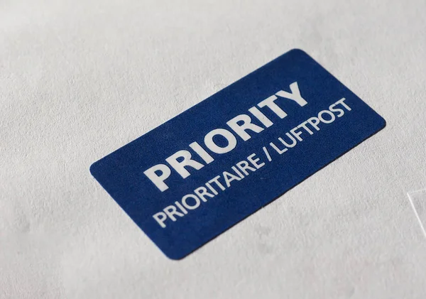 Etichetta postale prioritaria — Foto Stock