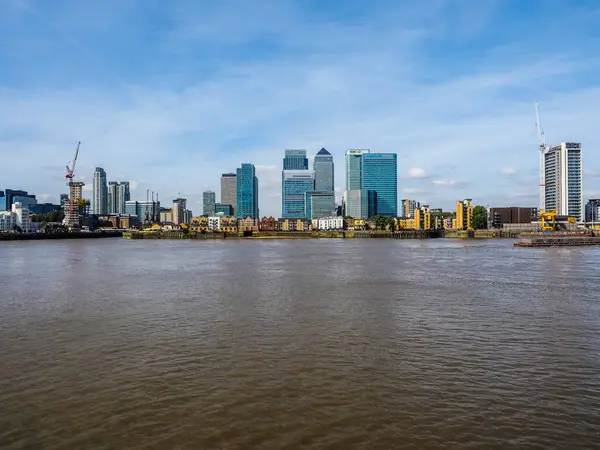 Canary Wharf skyline in London (HDR) — Stock Photo, Image