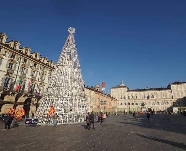 Árvore de natal em turin — Fotografia de Stock