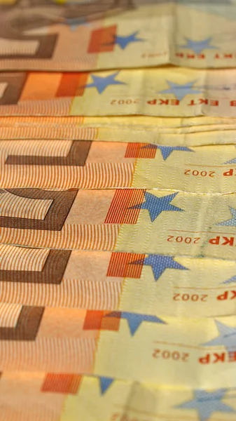 Banconota in euro verticale — Foto Stock