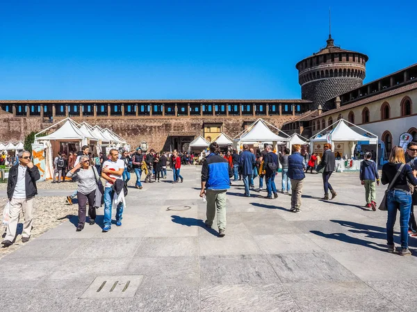 Sforza-slottet i Milano (Hdr) — Stockfoto