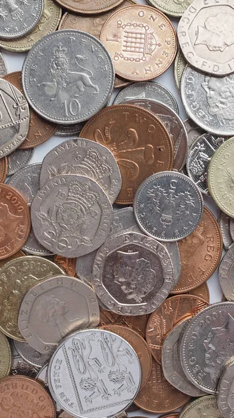 Pound coins - vertical — Stock Photo, Image