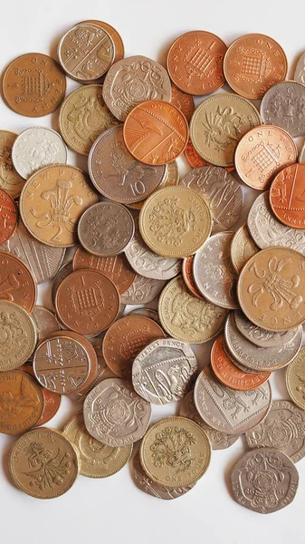 Pound coins - vertical — Stock Photo, Image